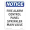 Signmission OSHA Notice, 5" Height, Fire Alarm Control Panel Sprinkler Sign, 5" X 3.5", Portrait OS-NS-D-35-V-12524 - alternate 1